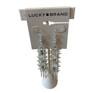 Silver Toned Beaded Chandelier Drop Earrings. Gorgeous!